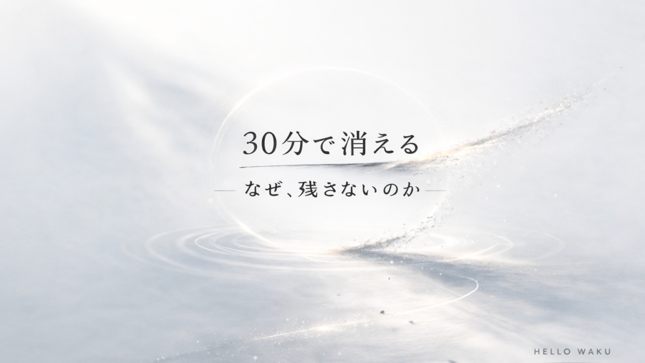 30分で消える